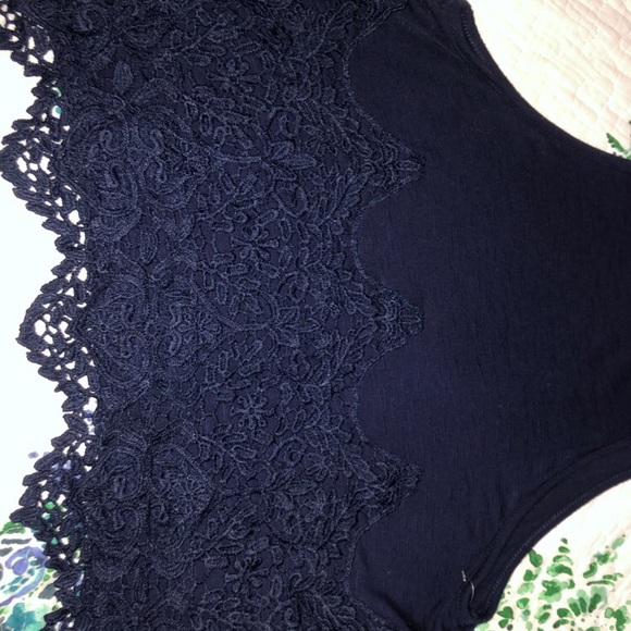 Spaghetti Strap Crop Top with Lace Detail - Picture 3 of 3